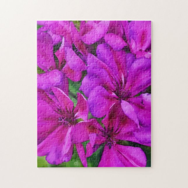 Deep Pink Garden Floral Art Puzzle (Vertical)