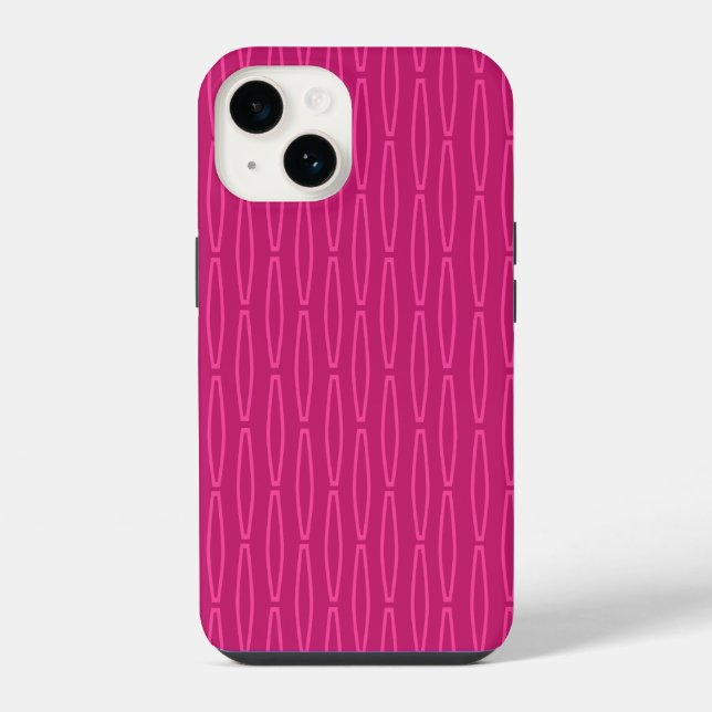 Deep Pink Geometric Repeat  iPhone Case (Back)