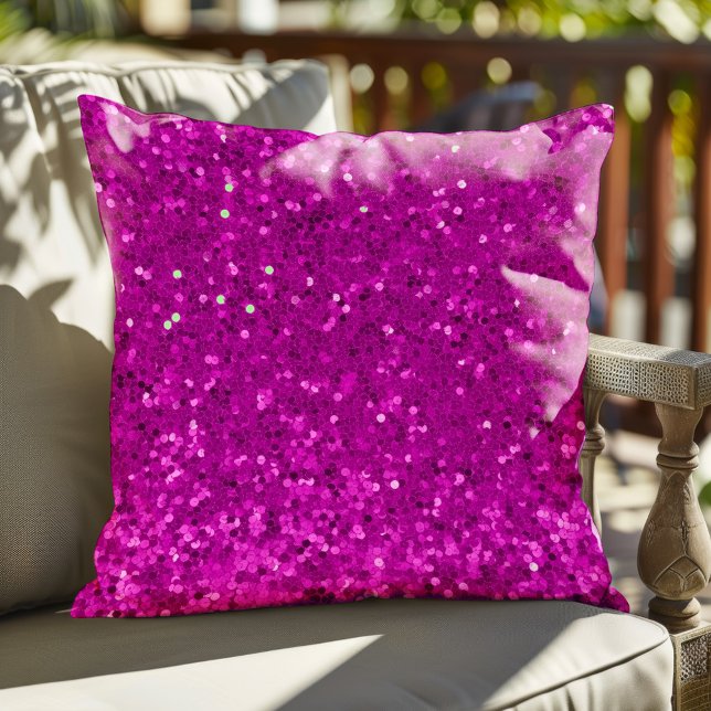 Deep Pink Glam Faux Glitter Pattern Cushion (Creator Uploaded)