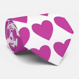 Deep Pink Heart Pattern Design Tie