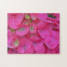 Deep Pink Hydrangea Flower Petal Garden Puzzle