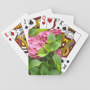 Deep Pink Hydrangeas Playing Cards