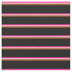 Deep Pink, Light Pink, Brown & Black Coloured Fabric