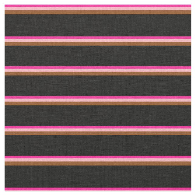 Deep Pink, Light Pink, Brown & Black Coloured Fabric (Close Up)
