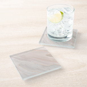 Deep Pink Marble Finish Decorative Glass Coaster