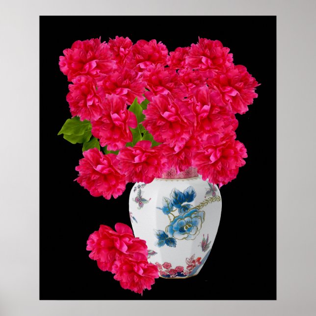 Deep Pink Peonies Poster (Front)