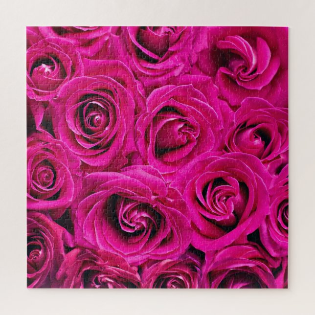 Deep Pink Roses Jigsaw Puzzle (Vertical)