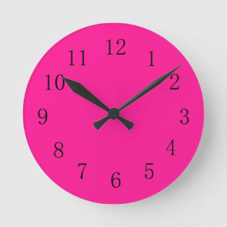 Deep Pink Round (Medium) Wall Clock
