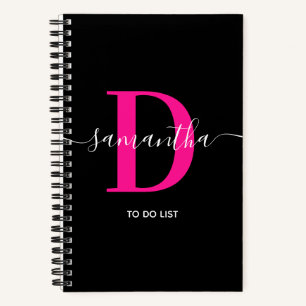 Deep Pink Signature Monogram To Do List Notebook