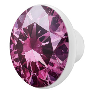 Deep Pink Spinel Crystal Pattern Ceramic Knob