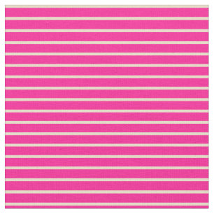 Deep Pink & Tan Striped/Lined Pattern Fabric