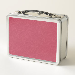 Deep pink textured swirling pattern metal lunch box