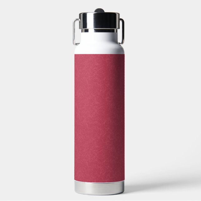 Deep pink  textured swirling  pattern water bottle (Front)