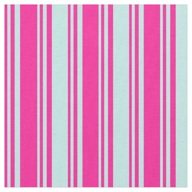 Deep Pink & Turquoise Coloured Lines Fabric (Close Up)