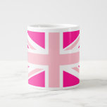 Deep Pink Union Jack Large Coffee Mug<br><div class="desc">Deep pink and pink pattern based on the Union Jack.</div>