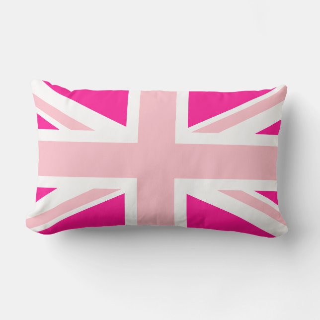 Deep Pink Union Jack Lumbar Cushion (Front)