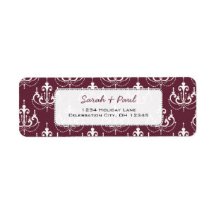Deep Plum Chandeliers Return Address Label