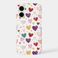 Deep Plum & Crimson Eclectic Heart Pattern