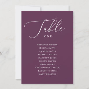 Deep Plum Elegant Modern Wedding Seating Chart Invitation