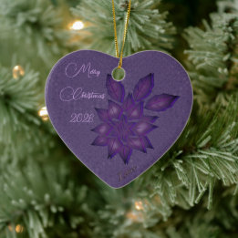 Deep Plum Straws w/ Deep Plum Poinsettia Ceramic O Tree Decoration