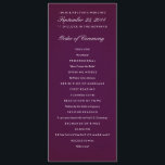 Deep Plum & White Wedding Program Template<br><div class="desc">Elegant,  simple wedding ceremony program template for any style of wedding.  Dark plum purple and white wedding program.</div>