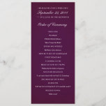 Deep Plum & White Wedding Program Template<br><div class="desc">Elegant,  simple wedding ceremony program template for any style of wedding.  Dark plum purple and white wedding program.</div>