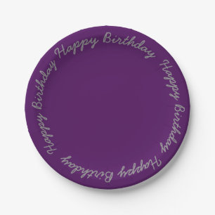 Deep Purple 7" Birthday Party Paper Plates