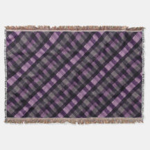 Deep Purple and Black Diagonal Plaid