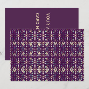 Deep Purple and Muted Earthy Abstract Geometri Invitation