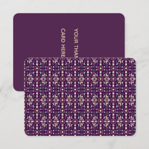 Deep Purple and Muted Earthy Abstract Geometri Thank You Card