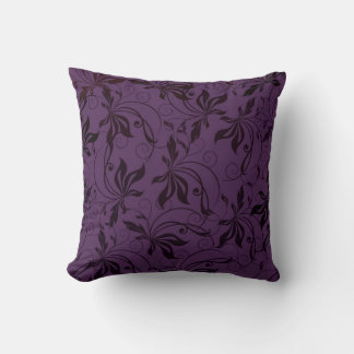 Deep Purple Black Swirl Cushion