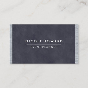 Deep Purple Blue Texture Metal Trim Business Card