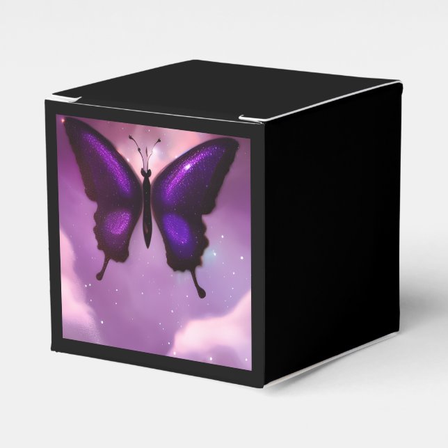 Deep Purple Butterfly Favour Box (Front Side)