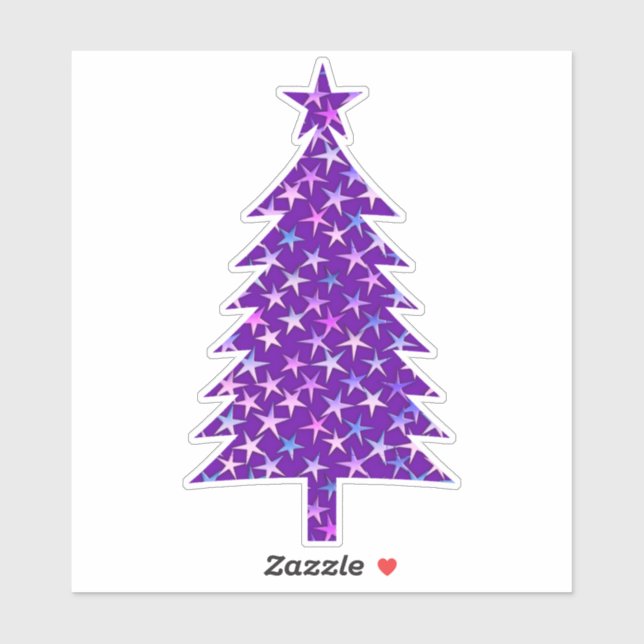 Deep Purple Christmas Tree with Stars (Sheet)