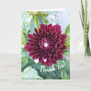 Deep Purple Dahlia Flower Birthday Card