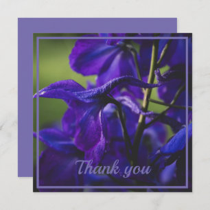 Deep Purple Delphinium Close Up Thank You Card