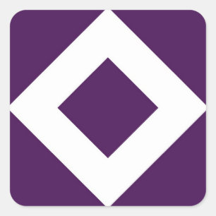 Deep Purple Diamond, Bold White Border Square Sticker