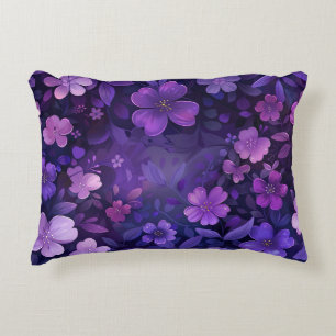 Deep Purple Flower Accent Pillow