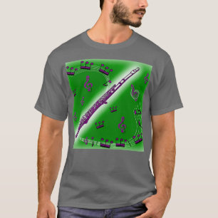 Deep Purple Flute against a Dark Green Background T-Shirt