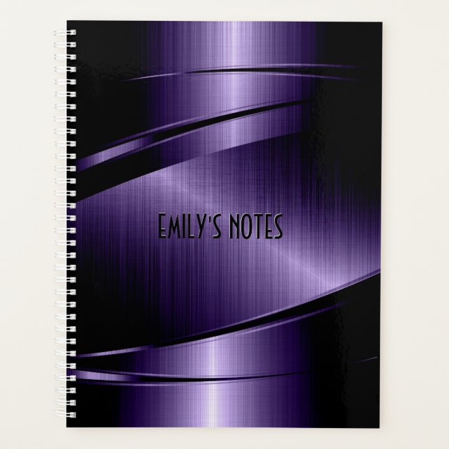 Deep-purple geometric design metallic texture planner (Front)