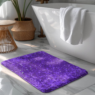 Deep Purple Glam Faux Glitter Pattern Bath Mat
