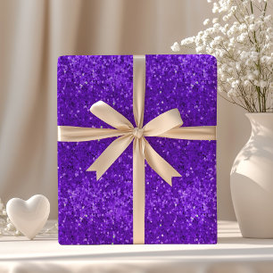 Deep Purple Glam Faux Glitter Pattern Wrapping Paper