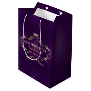 Deep Purple & Gold Crown Frame Medium Gift Bag