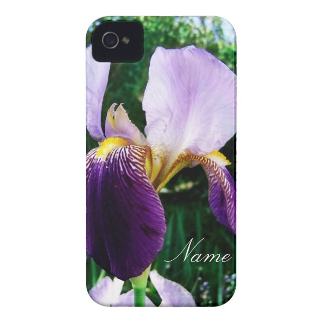 Deep Purple Iris Close Up Personalised iPhone Case (Back)