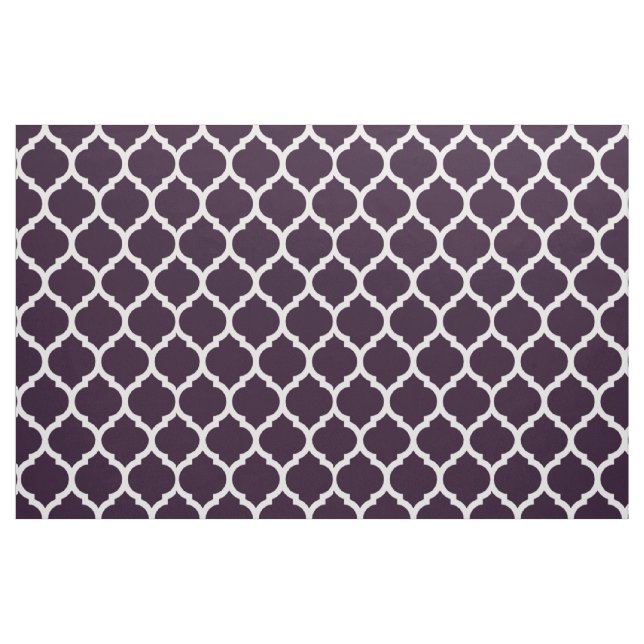 Deep Purple Moroccan Quatrefoil Pattern Fabric (Fat Quarter)