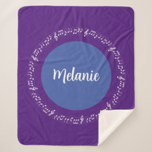 Deep Purple Musical Sherpa Blanket Custom Name