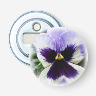 deep purple on white pansy bottle opener