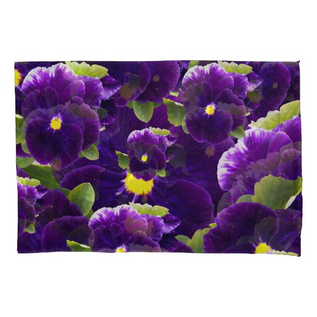 Deep Purple Pansy Bushes, Pillowcase (Front)