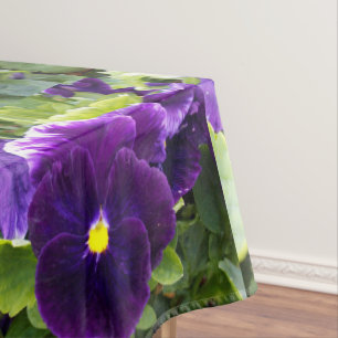 Deep Purple Pansy Bushes, Tablecloth