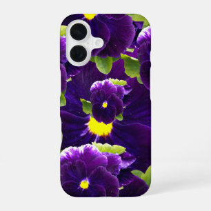 Deep Purple Pansy Clusters: Majestic Beauty iPhone 16 Case